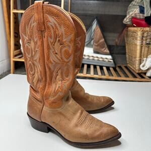 J. Chisholm Tan Leather Cowboy Western Pointed Toe Boots